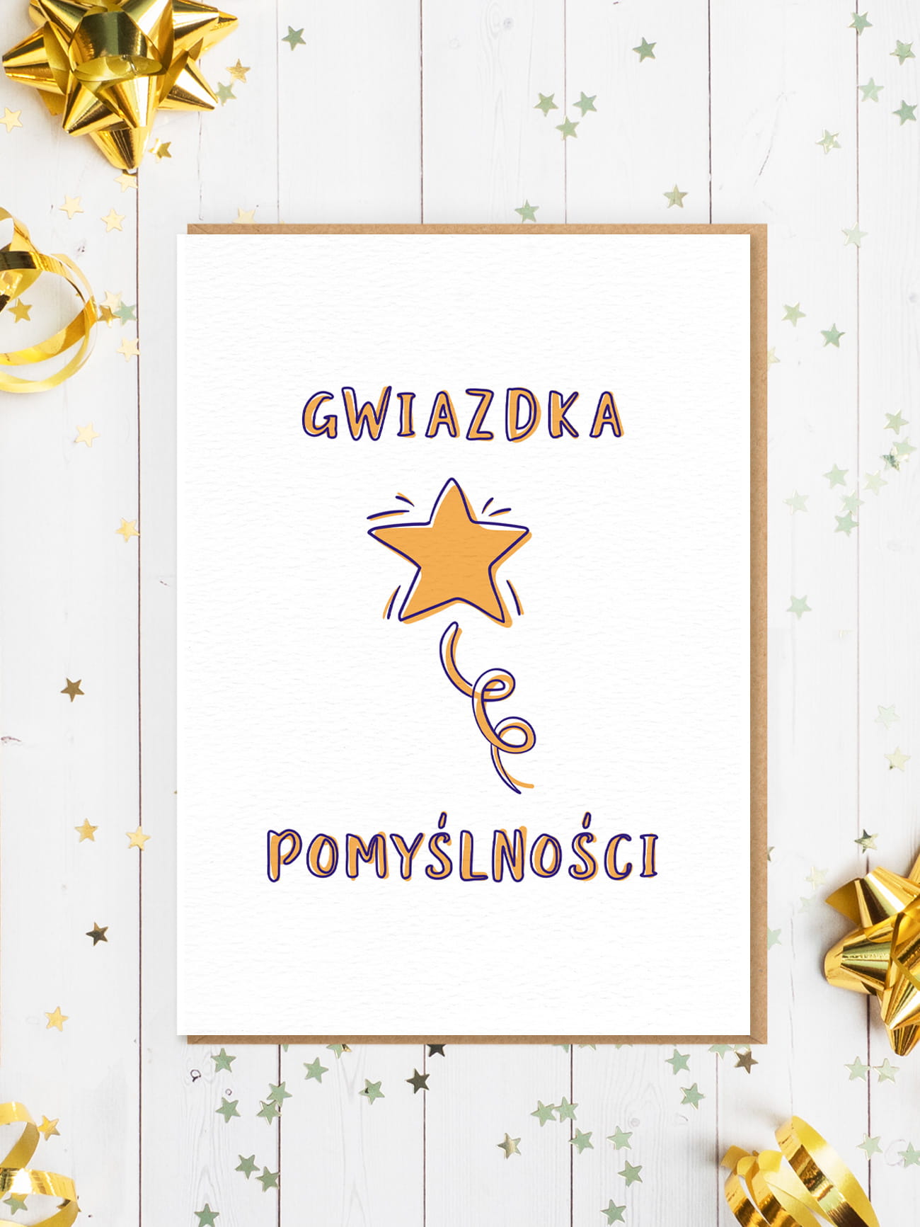 GWIAZDKA POMYŚLNOŚCI / kartka urodzinowa