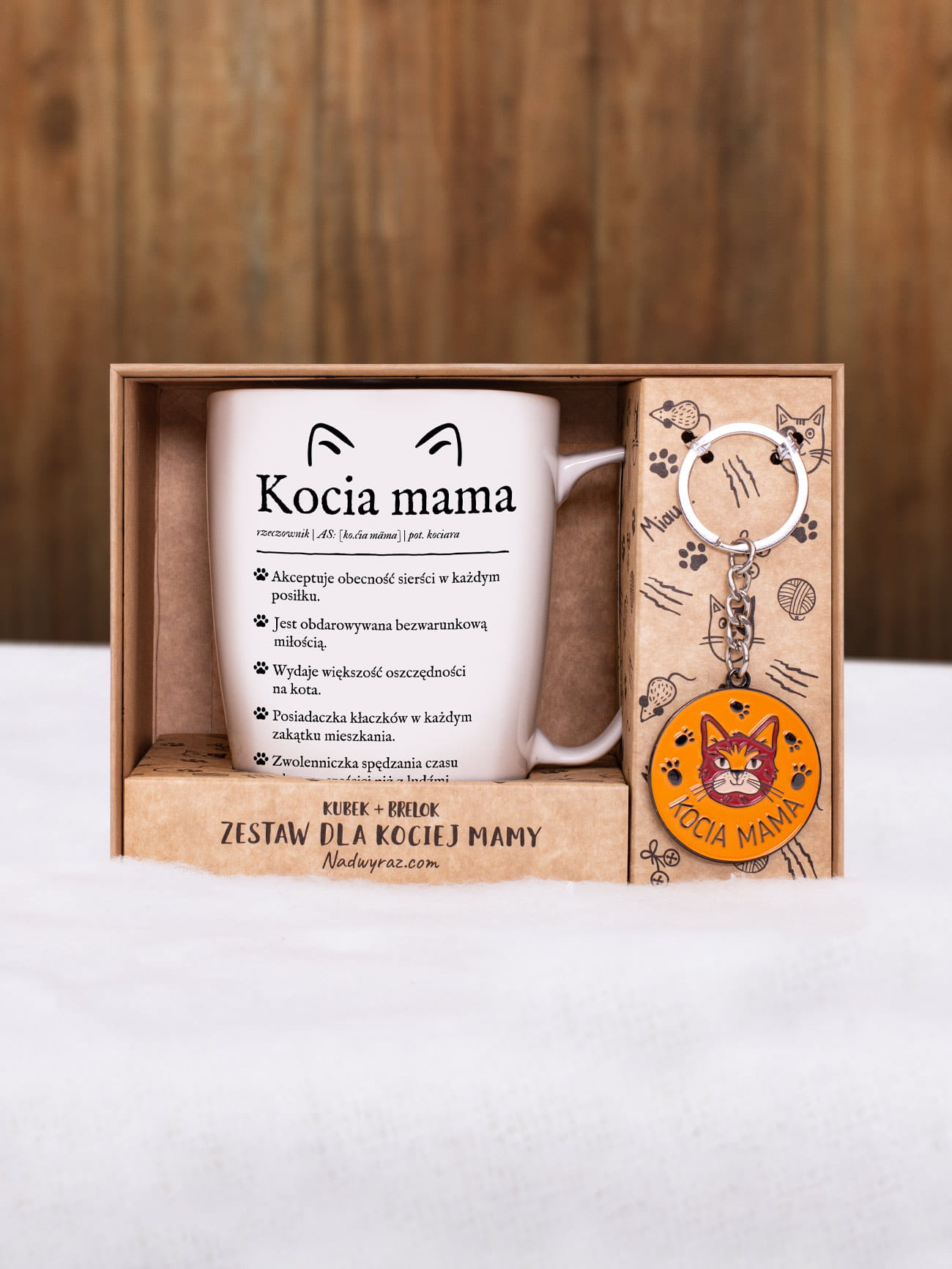 KOCIA MAMA / zestaw / brelok + kubek