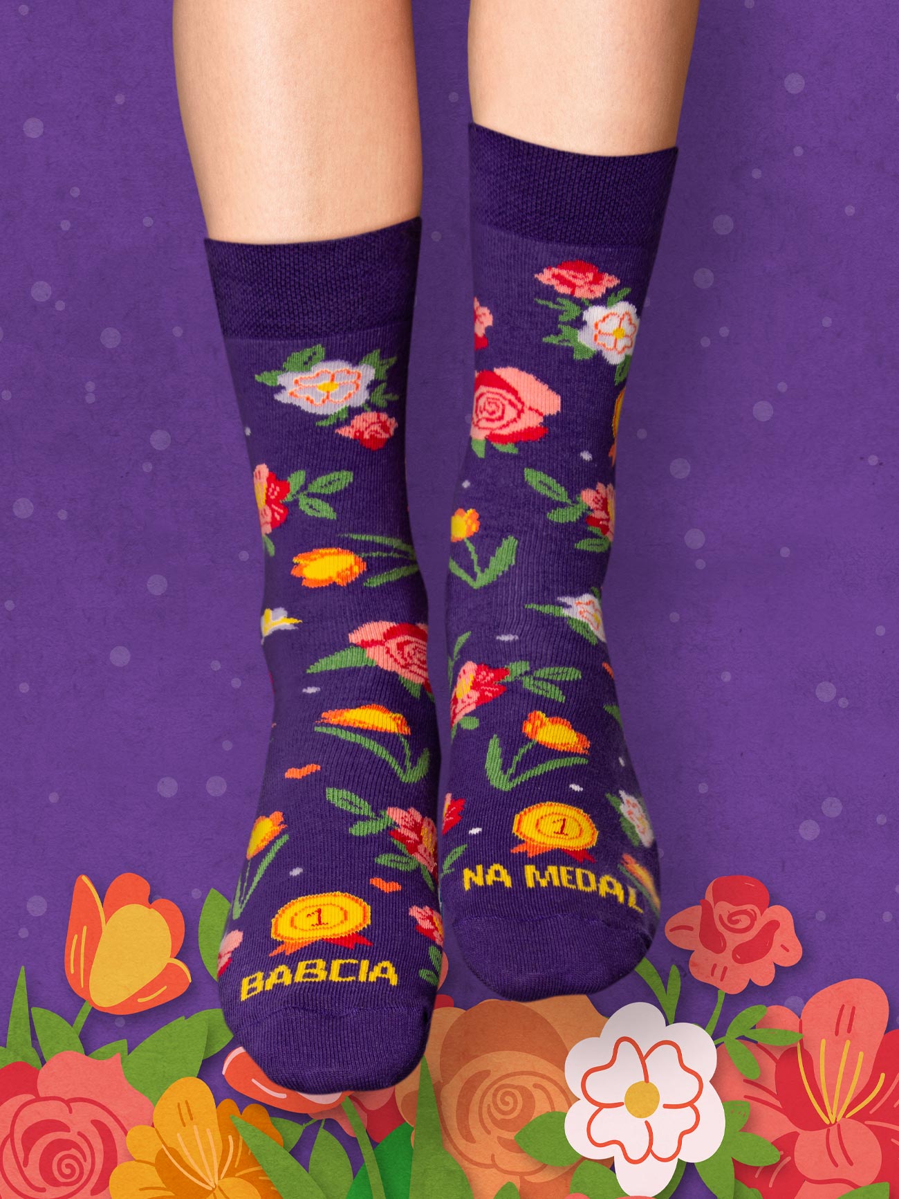 BABCIA NA MEDAL / skarpety dla babci