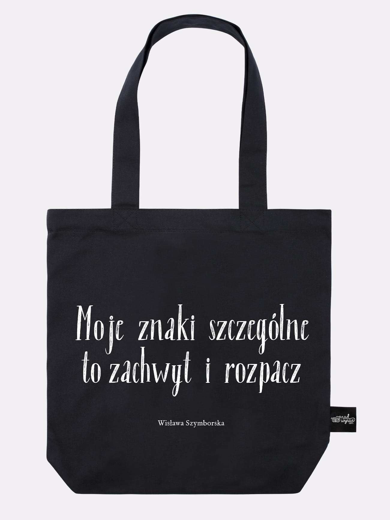 ZNAKI SZCZEGÓLNE / Wisława Szymborska / torba bawełniana / czarna