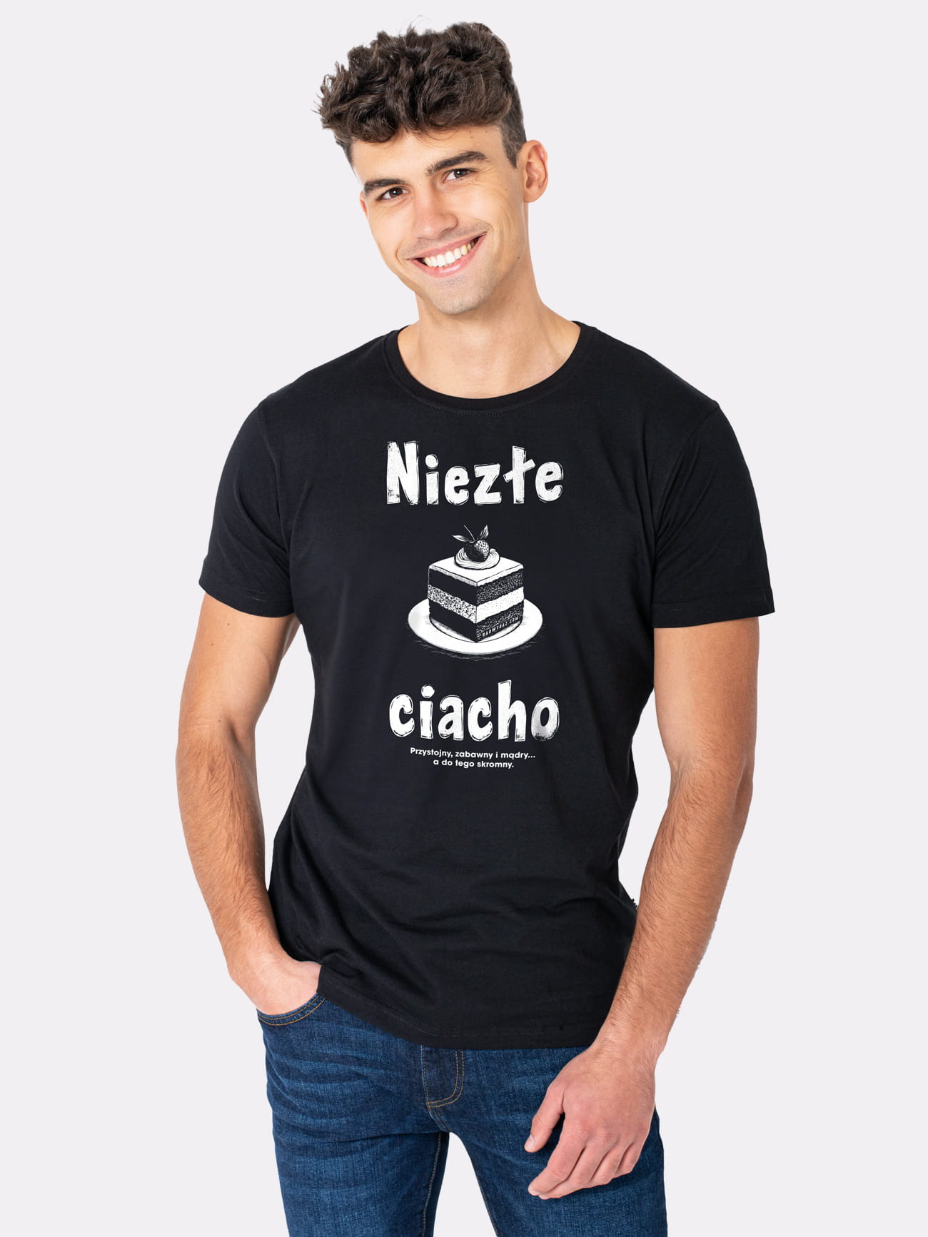 NIEZŁE CIACHO / koszulka męska / czarna