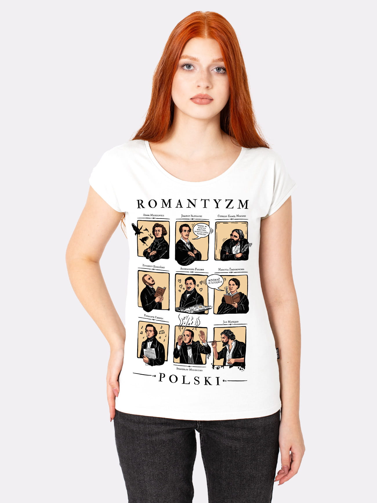ROMANTYZM POLSKI / koszulka damska / biała