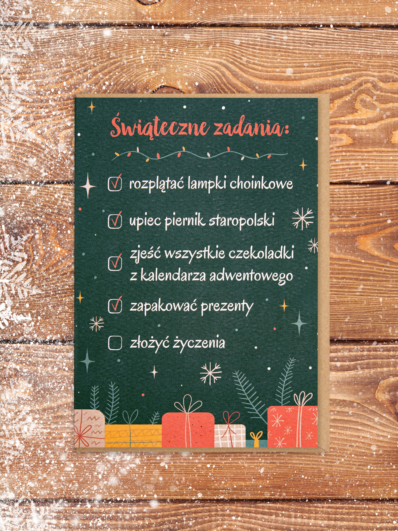 ŚWIĄTECZNE ZADANIA / kartka bożonarodzeniowa